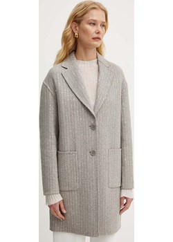 Twinset płaszcz wełniany kolor szary przejściowy oversize 242TP2050 Twinset ANSWEAR.com - kod rabatowy