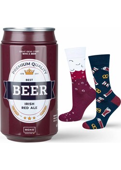 Skarpetki męskie kolorowe SOXO GOOD STUFF zabawne piwo irish red ale  w puszce Sklep SOXO - kod rabatowy