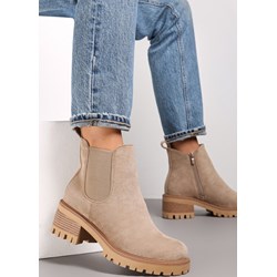 Botki beżowe Renee bez zapięcia  - zdjęcie produktu