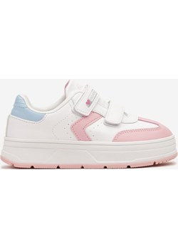 Biało-Różowe Buty Sportowe Zapinane na Rzepy z Ozdobnymi Przeszyciami Tassea wyprzedaż born2be.pl - kod rabatowy