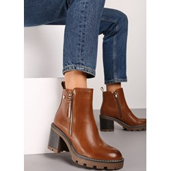 Born2be botki na zimę eleganckie na zamek na obcasie  - zdjęcie produktu