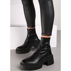 Botki czarne Born2be na obcasie casual  - zdjęcie produktu