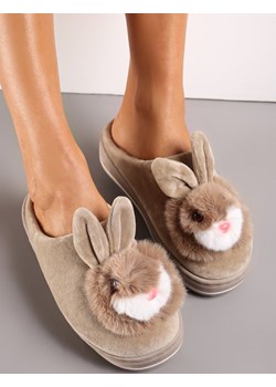 Ciemnobeżowe Kapcie na Grubej Podeszwie Pisces Renee wyprzedaż renee.pl - kod rabatowy