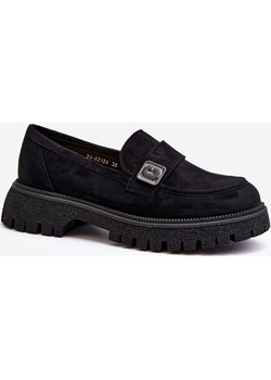 Mokasyny Z Paskiem Damskie Czarne Flanila 62124 Vinceza ZAZOO - kod rabatowy