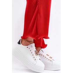 Buty sportowe damskie sneakersy wiosenne wiązane  - zdjęcie produktu