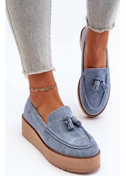 Mokasyny Platforma Frędzle Niebieskie Mialani T599P Ps1 ZAZOO - kod rabatowy