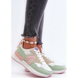 Buty sportowe damskie sneakersy na płaskiej podeszwie sznurowane wiosenne  - zdjęcie produktu
