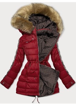 DWUSTRONNA DAMSKA  KURTKA ZIMOWA BORDOWO-BRĄZOWA (MHM-W556) Goodlookin.pl goodlookin.pl - kod rabatowy