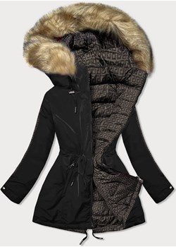 DWUSTRONNA KURTKA DAMSKA CZARNO- BRĄZOWA (W555) Goodlookin.pl goodlookin.pl - kod rabatowy