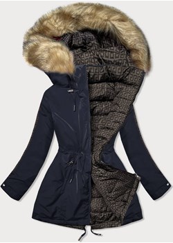 DWUSTRONNA KURTKA DAMSKA GRANATOWO-BRĄZOWA (W555) Goodlookin.pl goodlookin.pl - kod rabatowy