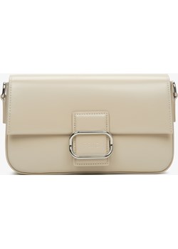 Estro: Beżowa skórzana torebka damska na ramię ze srebrnymi okuciami Estro Estro - kod rabatowy