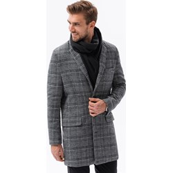 Płaszcz męski Ombre casual szary w kratkę  - zdjęcie produktu