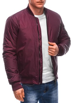 Kurtka męska przejściowa bomberka 532C - bordowa Edoti.com wyprzedaż Edoti.com - kod rabatowy
