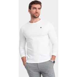Ombre t-shirt męski z długim rękawem biały  - zdjęcie produktu