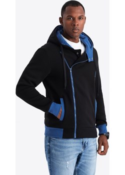 Bluza męska rozpinana z kapturem B297 - czarna ombre - kod rabatowy