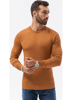 Sweter męski E177 - camel ombre - kod rabatowy