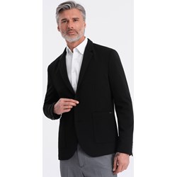 Marynarka męska Ombre czarna z poliestru elegancka  - zdjęcie produktu