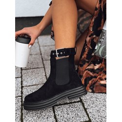 Botki czarne Dstreet zamszowe płaskie casual  - zdjęcie produktu