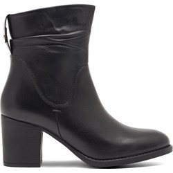 Botki Lasocki na obcasie czarne eleganckie na zamek  - zdjęcie produktu