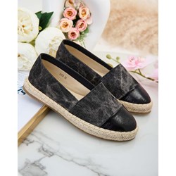 Espadryle damskie czarne Royalfashion.pl bez zapięcia casual tkaninowe  - zdjęcie produktu