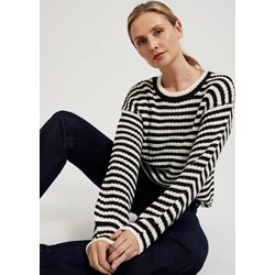 Sweter damski Moodo.pl z okrągłym dekoltem wielokolorowy wełniany  - zdjęcie produktu