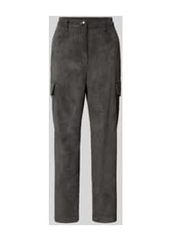 Spodnie sztruksowe o kroju tapered fit z kieszeniami cargo model ‘Rahel’ Mac okazyjna cena Peek&Cloppenburg  - kod rabatowy
