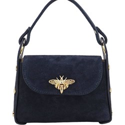 Listonoszka Barberini`s z aplikacjami granatowa skórzana na ramię w stylu młodzieżowym  - zdjęcie produktu