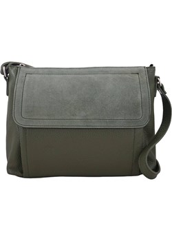 Torebka skórzana z zamszową klapką - Zielona Barberini`s Barberinis - kod rabatowy