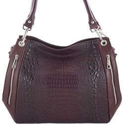 Shopper bag Barberini`s elegancka średniej wielkości na ramię skórzana  - zdjęcie produktu