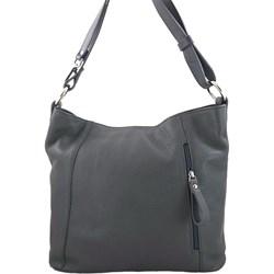 Szara shopper bag Barberini`s na ramię skórzana mieszcząca a8 bez dodatków  - zdjęcie produktu