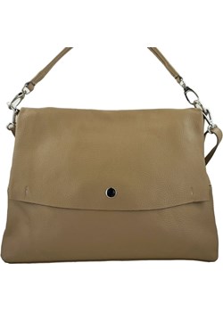 Duża torebka klasyczna ze skóry naturalnej miękkiej - Beżowa Barberini`s Barberinis - kod rabatowy