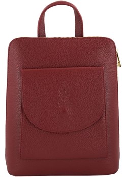 Plecak skórzany / listonoszka - Casual 2w1 - Czerwony Barberini`s Barberinis - kod rabatowy