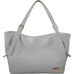 Shopper bag Barberini`s szara na ramię lakierowana  - zdjęcie produktu