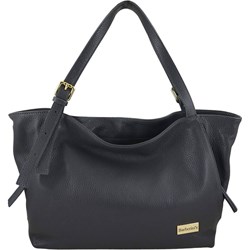 Shopper bag czarna Barberini`s lakierowana skórzana  - zdjęcie produktu