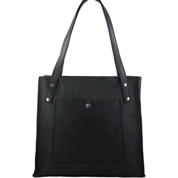 Shopper bag Barberini`s czarna skórzana  - zdjęcie produktu