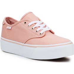 Trampki damskie Vans różowe skórzane z niską cholewką sportowe wiązane  - zdjęcie produktu