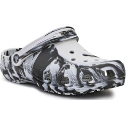 Klapki damskie Crocs białe z tworzywa sztucznego bez zapięcia w nadruki  - zdjęcie produktu