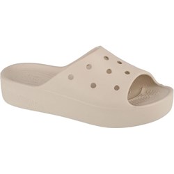 Klapki damskie Crocs z gumy beżowe płaskie  - zdjęcie produktu