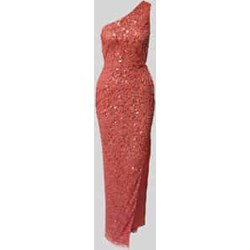 Sukienka Lace & Beads maxi w cekiny na wieczór dopasowana z długim rękawem  - zdjęcie produktu