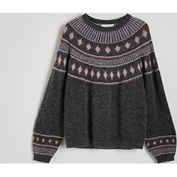 Sweter damski Reserved z okrągłym dekoltem z elastanu  - zdjęcie produktu