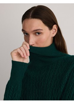 Reserved - Sweter z golfem - ciemnozielony Reserved Reserved - kod rabatowy