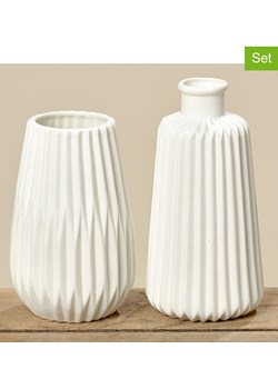 Boltze Wazony (2 szt.) "Esko" w kolorze białym - wys. 17 cm Boltze wyprzedaż Limango Polska - kod rabatowy