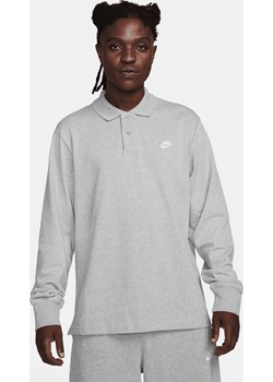Męska dzianinowa koszulka polo z długim rękawem Nike Club - Szary Nike Nike poland - kod rabatowy