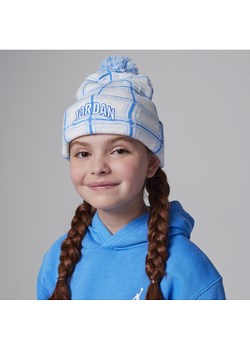 Świąteczna czapka w kratę z pomponem dla dużych dzieci Jordan - Biel Jordan Nike poland - kod rabatowy
