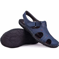 Sandały męskie letnie casual ze skóry z klamrą  - zdjęcie produktu