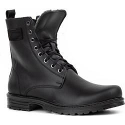 Buty zimowe męskie czarne Polbut bez zapięcia casual  - zdjęcie produktu