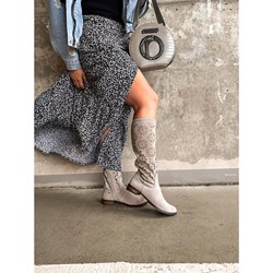 Kozaki damskie Buty Olivier na zamek z nubuku  - zdjęcie produktu