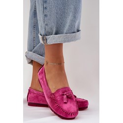 Mokasyny S.Barski różowe zamszowe na wiosnę płaskie  - zdjęcie produktu