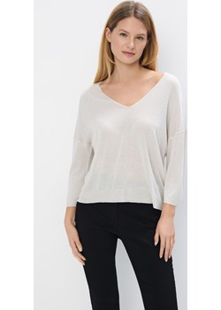 Mohito - Kremowy sweter z dekoltem V - beżowy Mohito Mohito - kod rabatowy
