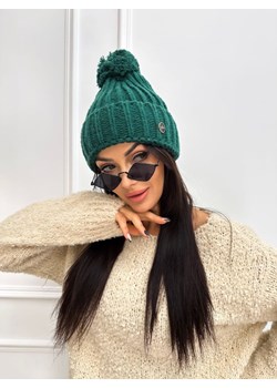 Zielona Czapka z Pomponem Modnakiecka.pl ModnaKiecka.pl - kod rabatowy